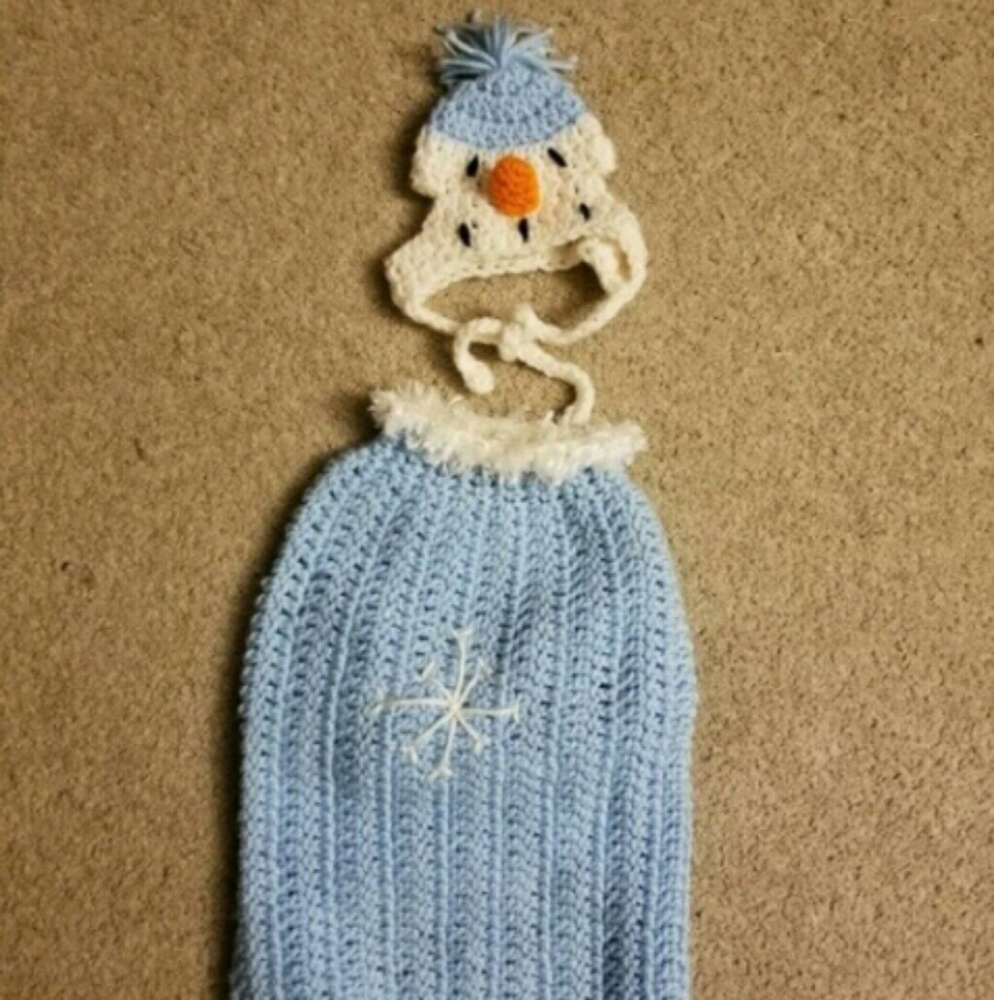 Hand Knitted Snowman Dog Sweater